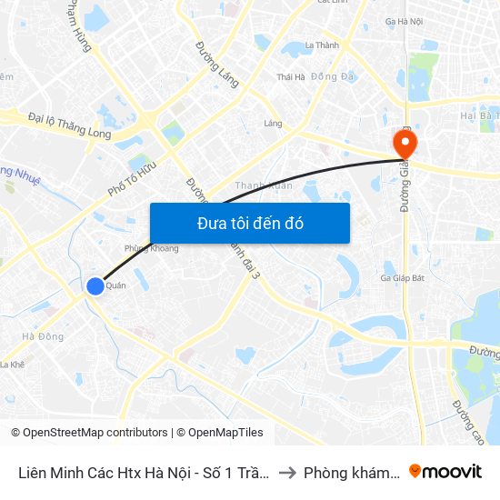 Liên Minh Các Htx Hà Nội - Số 1 Trần Phú (Hà Đông) to Phòng khám VIP 12 map