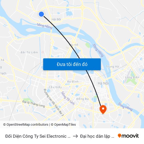 Đối Diện Công Ty Sei Electronic Components-Việt Nam to Đại học dân lập Phương Đông map