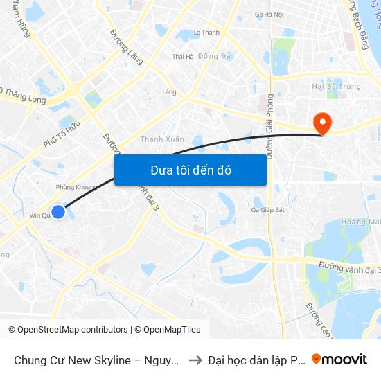 Chung Cư New Skyline – Nguyễn Khuyến (Hà Đông) to Đại học dân lập Phương Đông map