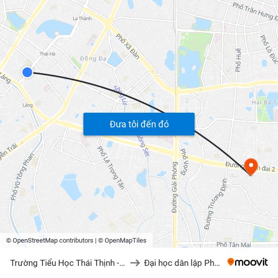 Trường Tiểu Học Thái Thịnh - Số 4 Yên Lãng to Đại học dân lập Phương Đông map