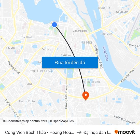 Công Viên Bách Thảo - Hoàng Hoa Thám (Đd Trường Thcs Chu Văn An) to Đại học dân lập Phương Đông map