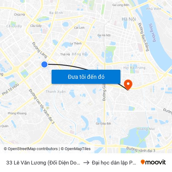 33 Lê Văn Lương (Đối Diện Doanh Trại Quân Đội) to Đại học dân lập Phương Đông map