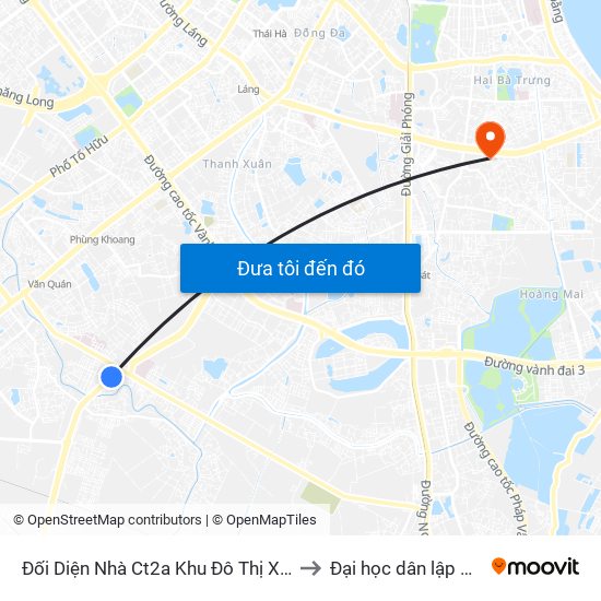 Đối Diện Nhà Ct2a Khu Đô Thị Xa La - Đường Phúc La to Đại học dân lập Phương Đông map