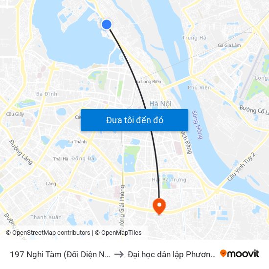 197 Nghi Tàm (Đối Diện Ngõ 276) to Đại học dân lập Phương Đông map