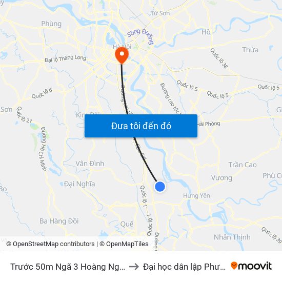 Trước 50m Ngã 3 Hoàng Nguyên - Dt428 to Đại học dân lập Phương Đông map