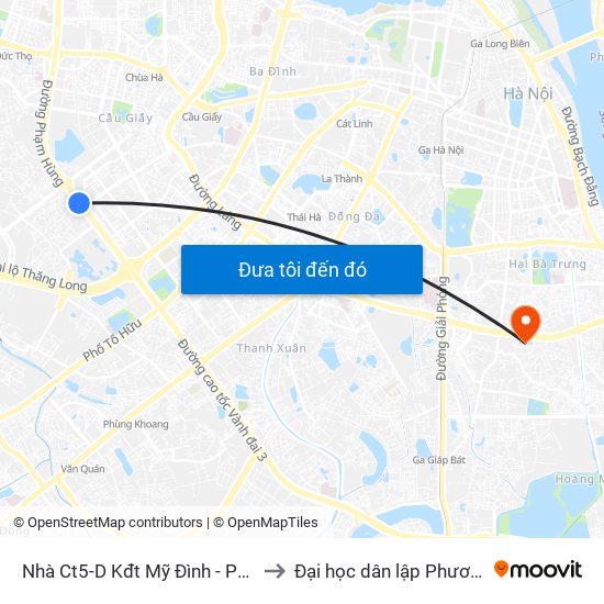 Nhà Ct5-D Kđt Mỹ Đình - Phạm Hùng to Đại học dân lập Phương Đông map