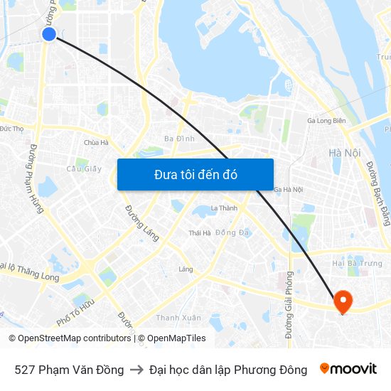 527 Phạm Văn Đồng to Đại học dân lập Phương Đông map