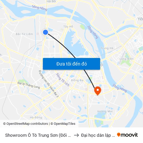 Showroom Ô Tô Trung Sơn (Đối Diện 315 Phạm Văn Đồng) to Đại học dân lập Phương Đông map