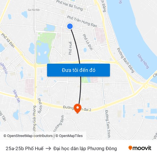 25a-25b Phố Huế to Đại học dân lập Phương Đông map