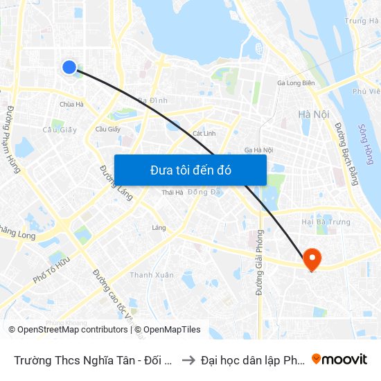 Trường Thcs Nghĩa Tân - Đối Diện 179 Tô Hiệu to Đại học dân lập Phương Đông map