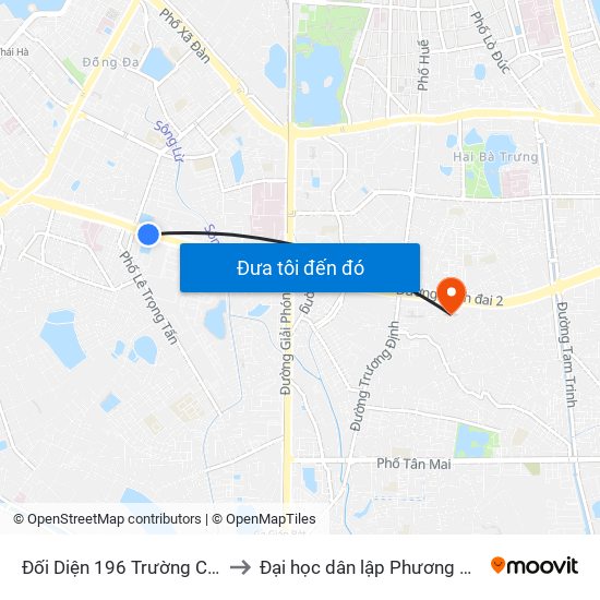 Đối Diện 196 Trường Chinh to Đại học dân lập Phương Đông map