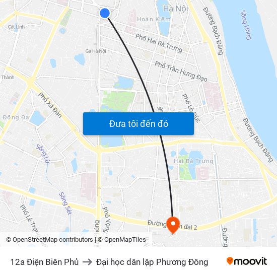 12a Điện Biên Phủ to Đại học dân lập Phương Đông map