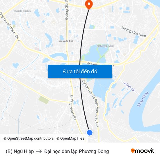 (B) Ngũ Hiệp to Đại học dân lập Phương Đông map