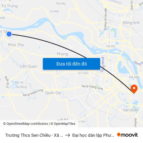 Trường Thcs Sen Chiều - Xã Sen Phương to Đại học dân lập Phương Đông map