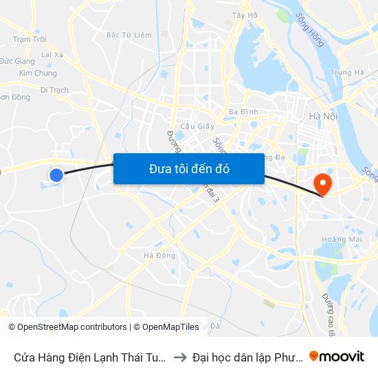 Cửa Hàng Điện Lạnh Thái Tuấn - Vân Lũng to Đại học dân lập Phương Đông map