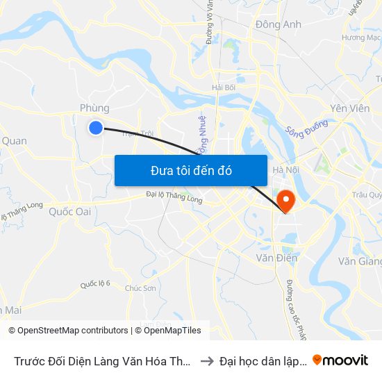 Trước Đối Diện Làng Văn Hóa Thôn Thống Nhất, Cát Quế 50m to Đại học dân lập Phương Đông map