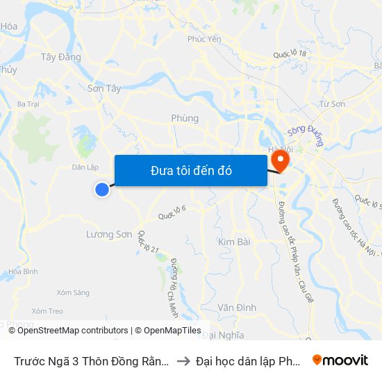 Trước Ngã 3 Thôn Đồng Rằng - Đông Xuân to Đại học dân lập Phương Đông map