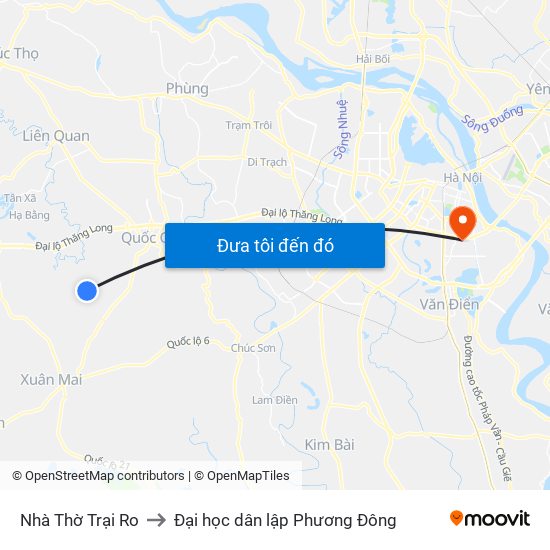 Nhà Thờ Trại Ro to Đại học dân lập Phương Đông map