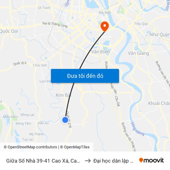 Giữa Số Nhà 39-41 Cao Xá, Cao Dương - Tỉnh Lộ 429 to Đại học dân lập Phương Đông map