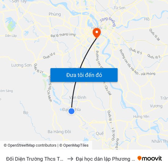 Đối Diện Trường Thcs Tế Tiêu to Đại học dân lập Phương Đông map