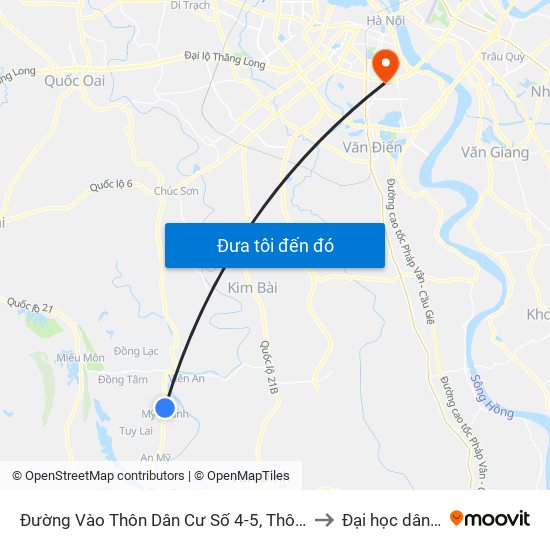 Đường Vào Thôn Dân Cư Số 4-5, Thôn Vĩnh Xương Thượng, Xã Mỹ Thành Khoảng 50m to Đại học dân lập Phương Đông map