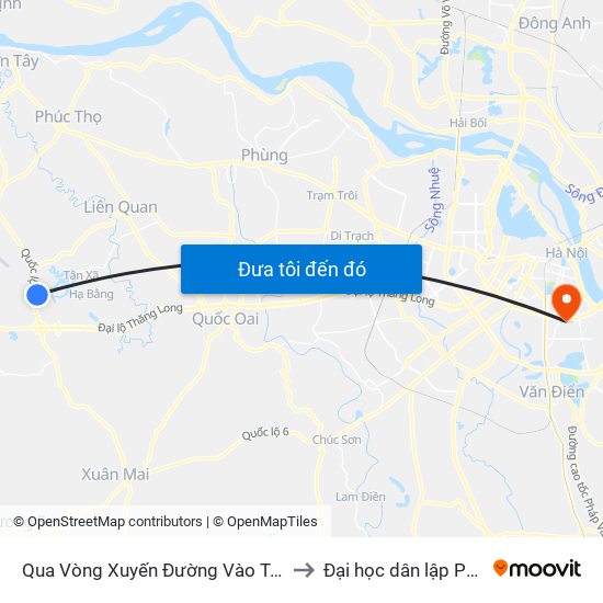 Qua Vòng Xuyến Đường Vào Trường Đh Fpt 50m to Đại học dân lập Phương Đông map