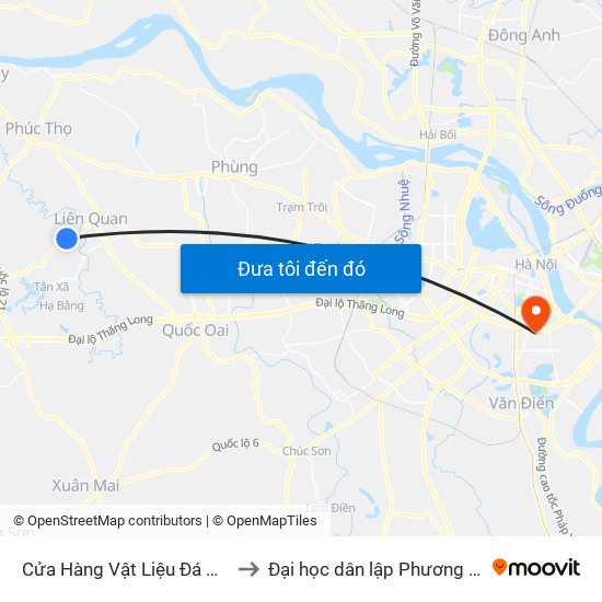 Cửa Hàng Vật Liệu Đá Granit to Đại học dân lập Phương Đông map