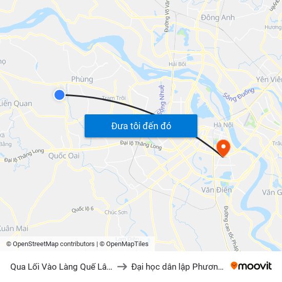 Qua Lối Vào Làng Quế Lâm 30m to Đại học dân lập Phương Đông map