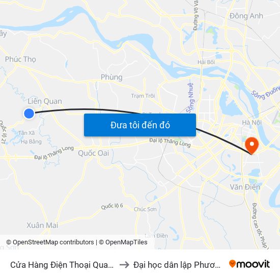 Cửa Hàng Điện Thoại Quang Chính to Đại học dân lập Phương Đông map