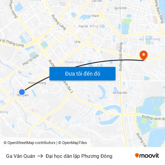 Ga Văn Quán to Đại học dân lập Phương Đông map