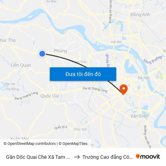 Gần Dốc Quai Chè Xã Tam Hiệp 70m - Quốc Lộ 32 to Trường Cao đẳng Công thương Hà Nội map