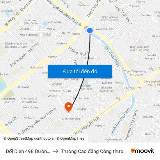 Đối Diện 498 Đường Láng to Trường Cao đẳng Công thương Hà Nội map