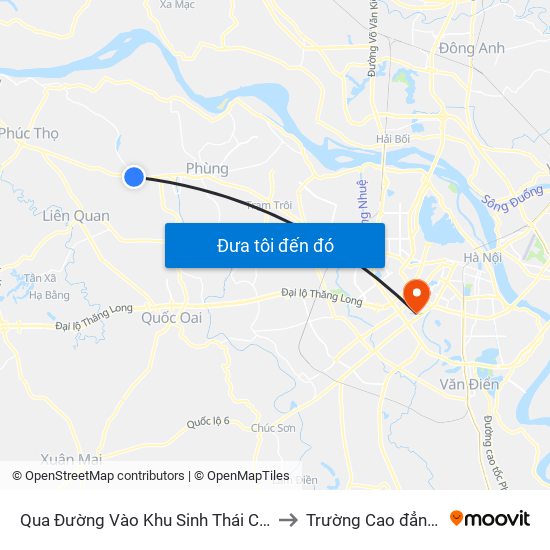 Qua Đường Vào Khu Sinh Thái Cẩm Đình Hiệp Thuận 100n - Quốc Lộ 32 to Trường Cao đẳng Công thương Hà Nội map