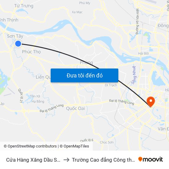 Cửa Hàng Xăng Dầu Số 14 - Ql32 to Trường Cao đẳng Công thương Hà Nội map