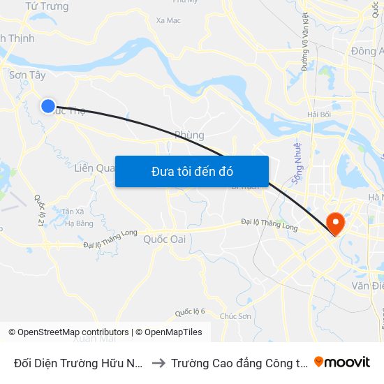 Đối Diện Trường Hữu Nghị T78 - Ql32 to Trường Cao đẳng Công thương Hà Nội map