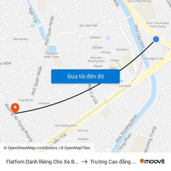 Flatfom Dành Riêng Cho Xe Buýt Trước Nhà 45 Đường Láng to Trường Cao đẳng Công thương Hà Nội map