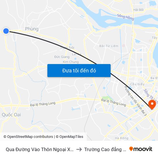 Qua Đường Vào Thôn Ngoại Xã Tam Thuấn 70m - Quốc Lộ 32 to Trường Cao đẳng Công thương Hà Nội map