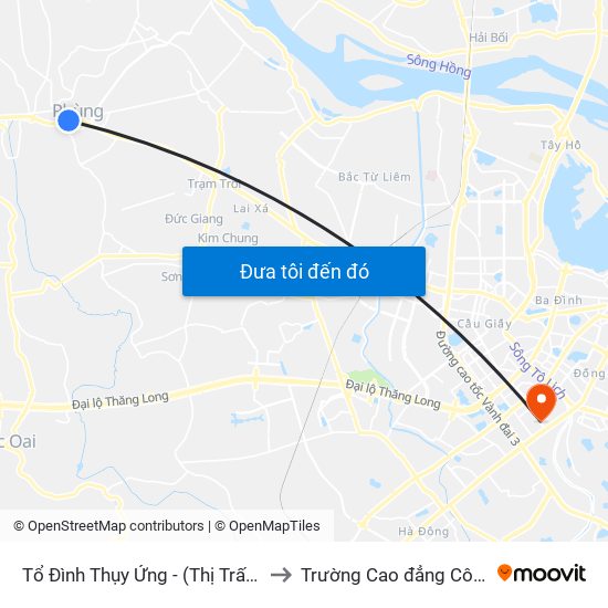Tổ Đình Thụy Ứng - (Thị Trấn Phùng) - Quốc Lộ 32 to Trường Cao đẳng Công thương Hà Nội map