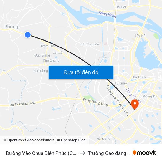 Đường Vào Chùa Diên Phúc (Cạnh Thạch Thảo Lisa) - Quốc Lộ 32 to Trường Cao đẳng Công thương Hà Nội map