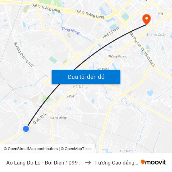 Ao Làng Do Lộ - Đối Diện 1099 Quang Trung (Hà Đông), Quốc Lộ 6 to Trường Cao đẳng Công thương Hà Nội map