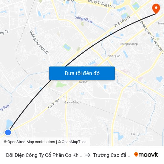 Đối Diện Công Ty Cổ Phần Cơ Khí Xây Dựng Hà Thái (Biên Giang) - Quốc Lộ 6 to Trường Cao đẳng Công thương Hà Nội map