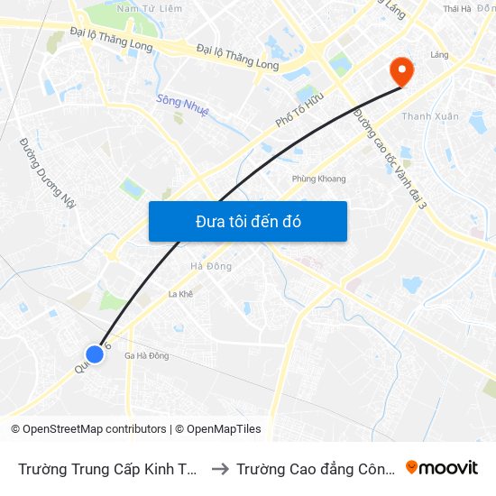 Trường Trung Cấp Kinh Tế - Tài Chính Hà Nội to Trường Cao đẳng Công thương Hà Nội map