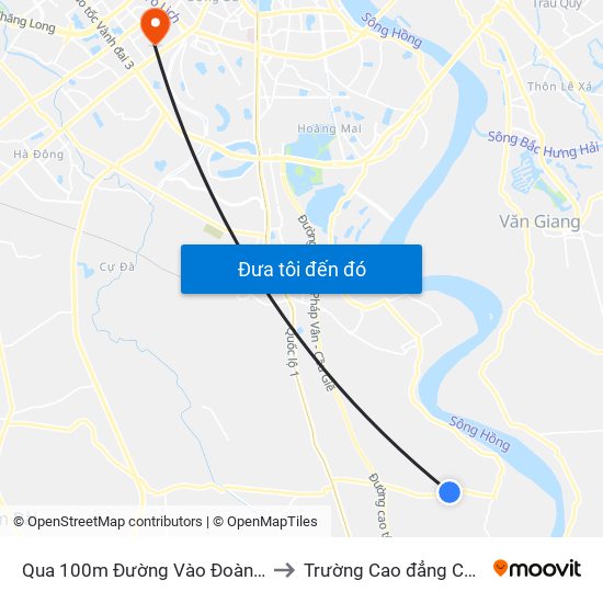 Qua 100m Đường Vào Đoàn Công Binh H39 - Tl 427 to Trường Cao đẳng Công thương Hà Nội map