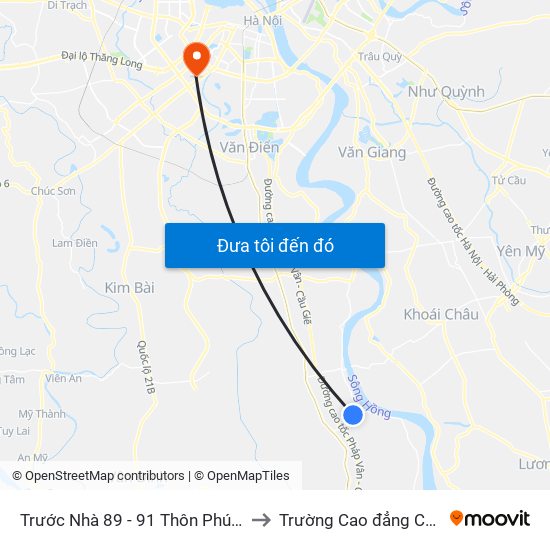 Trước Nhà 89 - 91 Thôn Phú Thịnh - Phú Minh - Tl429 to Trường Cao đẳng Công thương Hà Nội map