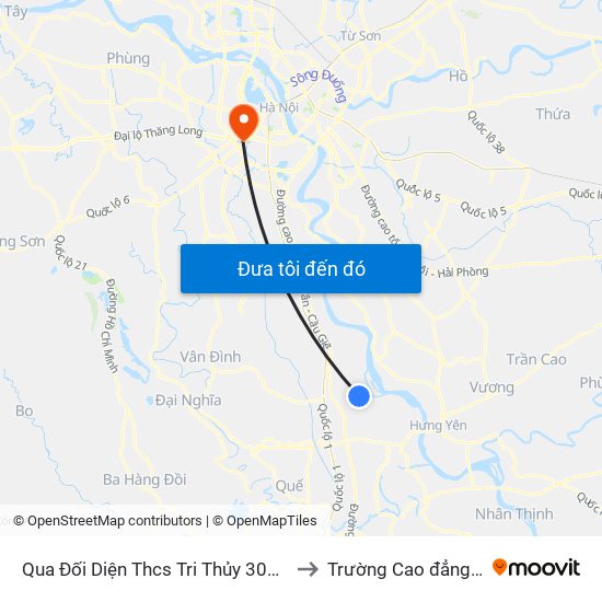 Qua Đối Diện Thcs Tri Thủy 30m (Đối Diện Photo Hảo Thu) - Dt428 to Trường Cao đẳng Công thương Hà Nội map