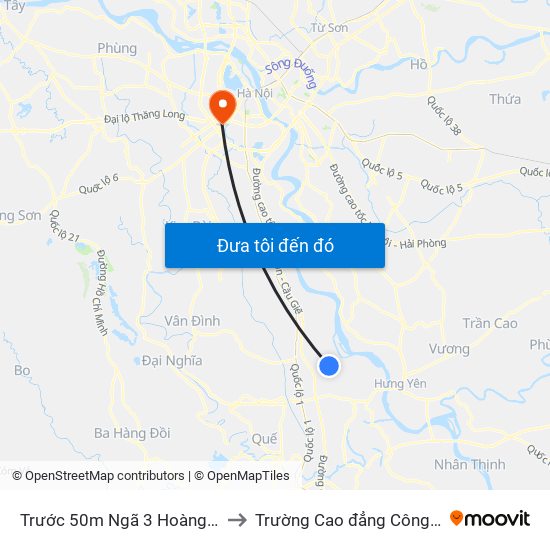 Trước 50m Ngã 3 Hoàng Nguyên - Dt428 to Trường Cao đẳng Công thương Hà Nội map