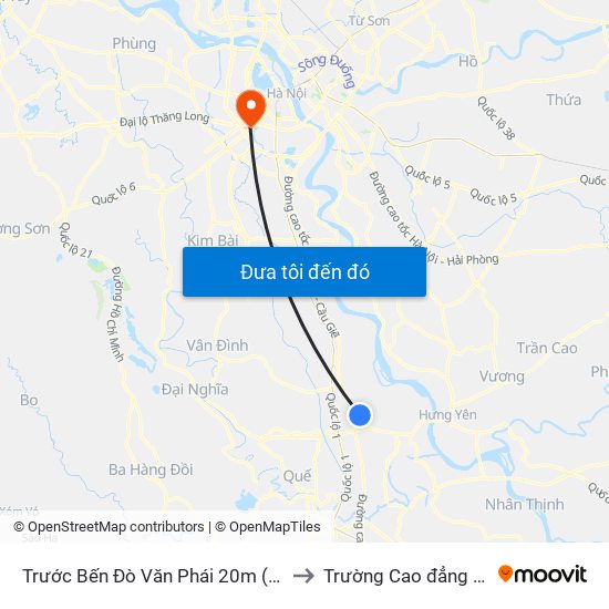 Trước Bến Đò Văn Phái 20m (Cửa Hàng Sơn - Nasun) - Dt428 to Trường Cao đẳng Công thương Hà Nội map