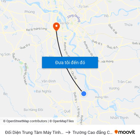 Đối Diện Trung Tâm Máy Tính Đức Hoan, Chợ Bái - Dt428 to Trường Cao đẳng Công thương Hà Nội map