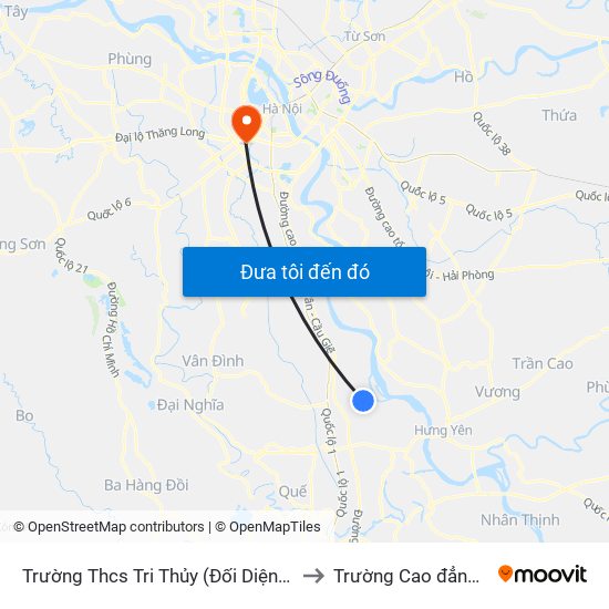 Trường Thcs Tri Thủy (Đối Diện Cừa Hàng Gas Thịnh Thơm) - Dt428 to Trường Cao đẳng Công thương Hà Nội map