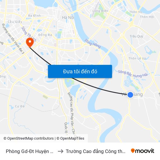 Phòng Gd-Đt Huyện Văn Giang to Trường Cao đẳng Công thương Hà Nội map